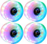 🛼 hlaill luminous light up roller skate wheels with installed bearings - outdoor double row skating and skateboard wheels, 32mm x 58mm logo