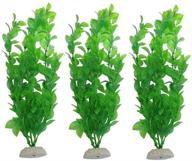 🌿 waf aquarium fish tank green plastic artificial plants - set of 3pcs, 10.6 inch high логотип