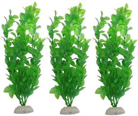 img 4 attached to 🌿 WAF Aquarium Fish Tank Green Plastic Artificial Plants - Set of 3Pcs, 10.6 inch High