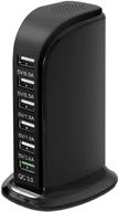 🔌 6-port usb wall charger with quick charge 3.0 - fast charging station for phones, tablets, smartphones, and more (black) logo