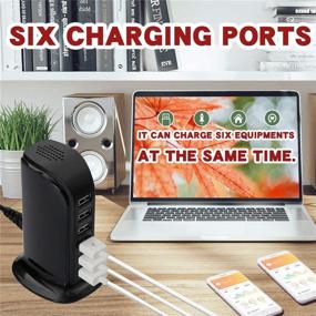 img 2 attached to 🔌 6-Port USB Wall Charger with Quick Charge 3.0 - Fast Charging Station for Phones, Tablets, Smartphones, and More (Black)