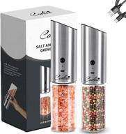 🧂 refillable electric salt and pepper grinder set, usb rechargeable gravity grinder with adjustable coarseness, high capacity 170ml, automatic salt grinder and pepper grinder by corkie logo