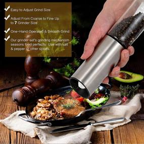 img 2 attached to 🧂 Refillable Electric Salt and Pepper Grinder Set, USB Rechargeable Gravity Grinder with Adjustable Coarseness, High Capacity 170ML, Automatic Salt Grinder and Pepper Grinder by Corkie