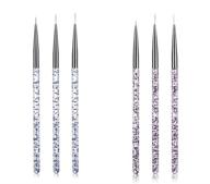 set of 6 nail brushes for nail art - liner brushes for acrylic nails, crystal painting, dotting, and drawing - size 7/9/11mm logo