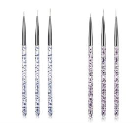 img 4 attached to Set of 6 Nail Brushes for Nail Art - Liner Brushes for Acrylic Nails, Crystal Painting, Dotting, and Drawing - Size 7/9/11mm