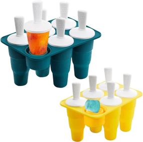 img 4 attached to 🍦 Collapsible Popsicle Molds - Silicone Ice Pop Molds, 2 Pack Easy Release Ice Cream Mold with Drip-Guards - Perfect for Homemade Popsicles and Ice Cream - BPA Free and Reusable