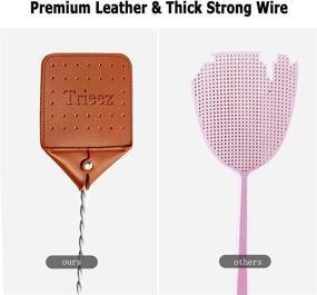 img 1 attached to 🪰 Sturdy Leather Fly Swatter - Heavy Duty Bug Zapper with Metal Handle - 17 Inch Rustic Swatting Tool for Flies, Bees, and Mosquitoes - Brown