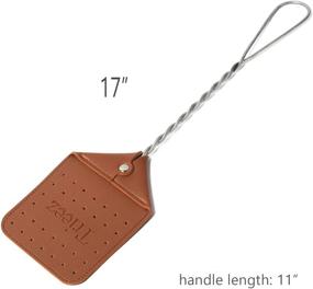 img 3 attached to 🪰 Sturdy Leather Fly Swatter - Heavy Duty Bug Zapper with Metal Handle - 17 Inch Rustic Swatting Tool for Flies, Bees, and Mosquitoes - Brown