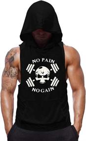 img 4 attached to Sculpt Your Physique with SZKANI Mens Skull Print Sleeveless Fitness Vest Bodybuilding Stringers