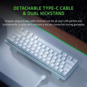 img 1 attached to ⌨️ Razer Huntsman Mini 60% Gaming Keyboard: Ultimate Speed with Clicky Optical Switches, Chroma RGB Lighting, PBT Keycaps, Mercury White - Find Now!