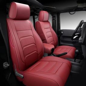 img 4 attached to NS YOLO 2007-2021 Wrangler JK Custom Leather Seat Covers (2007-2010 Wrangler 2-Door Interior Accessories