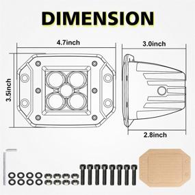 img 3 attached to AKD Часть Амбер Флаш Маунт LED Подсветки - 5 дюймов 50W Спот Фог Лайтс для грузовиков вне дороги, лодок