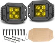 akd part amber flush mount led pods - 5 inch 50w spot fog lights for off road trucks, boats logo