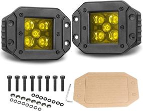 img 4 attached to AKD Part Amber Flush Mount LED Pods - 5 inch 50W Spot Fog Lights for Off Road Trucks, Boats