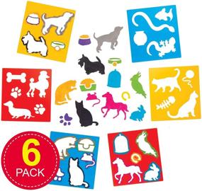 img 3 attached to 🎨 Baker Ross Kids' Washable Plastic Paint Stencil Set - Pets Stencils for Painting (Pack of 6) AW544