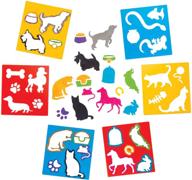 🎨 baker ross kids' washable plastic paint stencil set - pets stencils for painting (pack of 6) aw544 logo