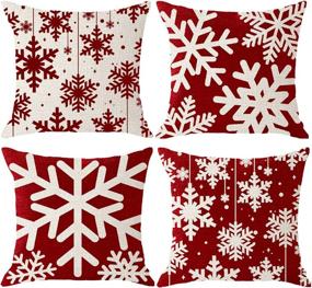 img 4 attached to NIDITW Greetings Snowflakes Decorative Pillowcase