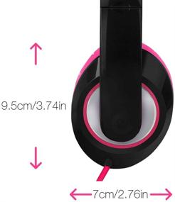 img 1 attached to 🎧 Rockpapa On Ear Stereo Headphones Earphones: Adjustable, Heavy Deep Bass for MP3/4, DVD, Smartphones, Laptop, Tablet in Car/Airplane - Black/Pink - Perfect for Adults, Kids, Childs, Teens