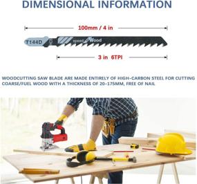 img 2 attached to 🪚 TAROSE 20-Piece T144D 4 Inch 6 TPI Assorted T-Shank Jig Saw Blades Set: Optimal Tools for Fast and Precise Wood Cutting