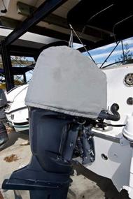 img 3 attached to 🛡️ 600D Heavy Duty Waterproof Outboard Motor Cover, Universal for Mercury, Yamaha, Suzuki, Evinrude - Gray (25HP-50hp)