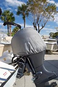 img 4 attached to 🛡️ 600D Heavy Duty Waterproof Outboard Motor Cover, Universal for Mercury, Yamaha, Suzuki, Evinrude - Gray (25HP-50hp)