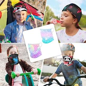 img 1 attached to Kid's Dust-Proof Bandana Face Masks: 2/4 PCS with Ear Loops for Boys and Girls - Headband and Scarf Combo