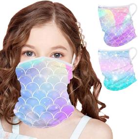 img 2 attached to Kid's Dust-Proof Bandana Face Masks: 2/4 PCS with Ear Loops for Boys and Girls - Headband and Scarf Combo