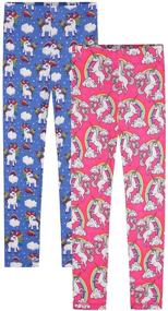 img 3 attached to Quedoris Printed Leggings Unicorn Rainbow Girls' Clothing