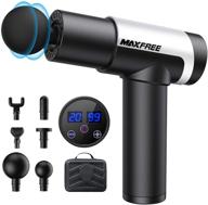 💪 maxfree massage gun: powerful deep tissue massager for athletes - quiet, portable muscle massage device with 20 speed settings. full-body relief for physiotherapists - silver logo