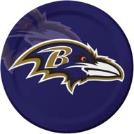 🏈 high-quality creative converting officially licensed nfl dinner paper plates, 96-count, baltimore ravens: a must-have for ravens fans logo