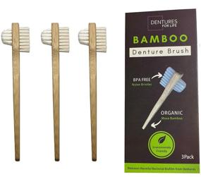 img 4 attached to 🦷 Dentures for Life - 3 Pack of Bamboo Denture Brushes for Easy Cleaning and Top Denture Care