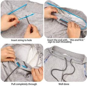 img 1 attached to 🎽 Set of 24 Drawstring Cords, 51 Inch Length, with Easy Threader for Jacket, Pant, Coat, Swim Trunk, and Shoe Laces Replacement