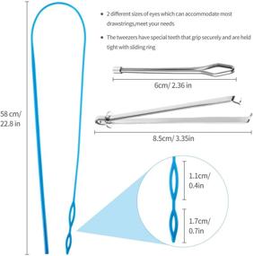 img 2 attached to 🎽 Set of 24 Drawstring Cords, 51 Inch Length, with Easy Threader for Jacket, Pant, Coat, Swim Trunk, and Shoe Laces Replacement