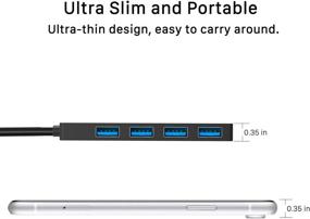 img 3 attached to BYEASY USB Hub: Slim 4 Port USB 3.0 Data Hub for Mac Pro, MacBook, Surface Pro & More!