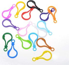 img 3 attached to MauSong 50 Pack Plastic Clips & Snap Hooks: Multi-Colored 🔗 Lobster Claw Clasps & Jump Rings for DIY Crafts & Key Accessories
