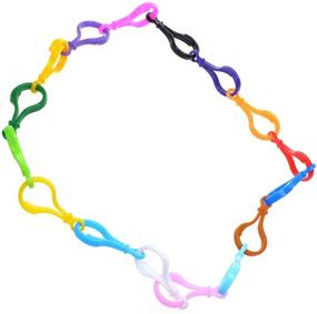 img 1 attached to MauSong 50 Pack Plastic Clips & Snap Hooks: Multi-Colored 🔗 Lobster Claw Clasps & Jump Rings for DIY Crafts & Key Accessories
