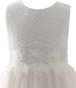 img 2 attached to 🌸 ABAO SISTER Flower Girl Dress: Lace Crochet & Bow Sash Party Wear for 6-13 Year Olds (Size 10, Pink)