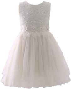 img 4 attached to 🌸 ABAO SISTER Flower Girl Dress: Lace Crochet & Bow Sash Party Wear for 6-13 Year Olds (Size 10, Pink)