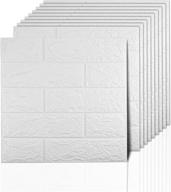 🧱 sodeno 10 pcs waterproof 3d wall panels for interior decor - self-adhesive brick pe foam wallpaper sticker for tv wall, bathroom, kitchen, living room (white1) logo