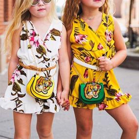 img 3 attached to 👗 Fashionable Sleeveless Jumpsuit Outfits for Toddler Girls' Clothing