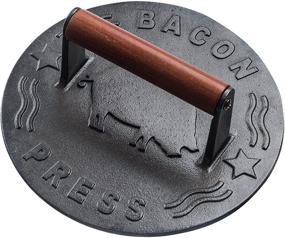 img 4 attached to 🥓 Bellemain Cast Iron Grill Press: Heavy-Duty Bacon Press with Wood Handle - 8.5-Inch Round for Perfect Grilling