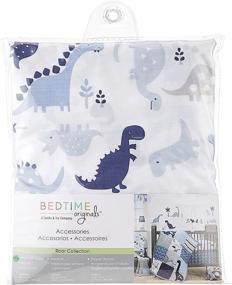 img 1 attached to Голубая и белая прилегающая простынь для детской кровати - Bedtime Originals Roar Dinosaur (Голубой и белый прилегающий простынь для кроватки - Bedtime Originals Рык Динозавра)