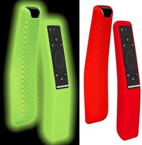 img 4 attached to 📺 Enhanced Samsung TV Remote Protection: Glowing Silicone 2-Pack Cover BN59 Series (Green+Red)