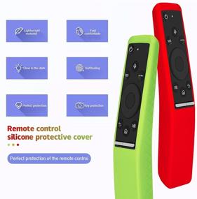 img 2 attached to 📺 Enhanced Samsung TV Remote Protection: Glowing Silicone 2-Pack Cover BN59 Series (Green+Red)