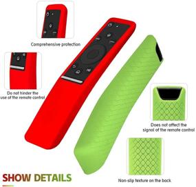 img 1 attached to 📺 Enhanced Samsung TV Remote Protection: Glowing Silicone 2-Pack Cover BN59 Series (Green+Red)