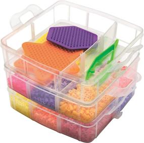 img 3 attached to 🔒 Efficient Storage Solution for Perler Beads: Large Organizer Stackable Container with 3 Bead Trays