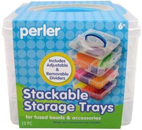 img 1 attached to 🔒 Efficient Storage Solution for Perler Beads: Large Organizer Stackable Container with 3 Bead Trays