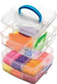 img 2 attached to 🔒 Efficient Storage Solution for Perler Beads: Large Organizer Stackable Container with 3 Bead Trays