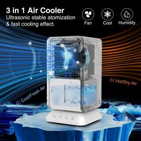 img 3 attached to 🌬️ Ankipo Portable Air Conditioner - Mini Personal Air Cooler & Oscillating Small Evaporative Air Cooler Desk Fan Space Cooler and Mist Humidifier with Timer, 3 Speeds for Home, Office, Bedroom, Dorm