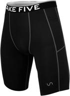 🩳 men's side pocket compression shorts - cool dry uv protection baselayer running tights - take five logo